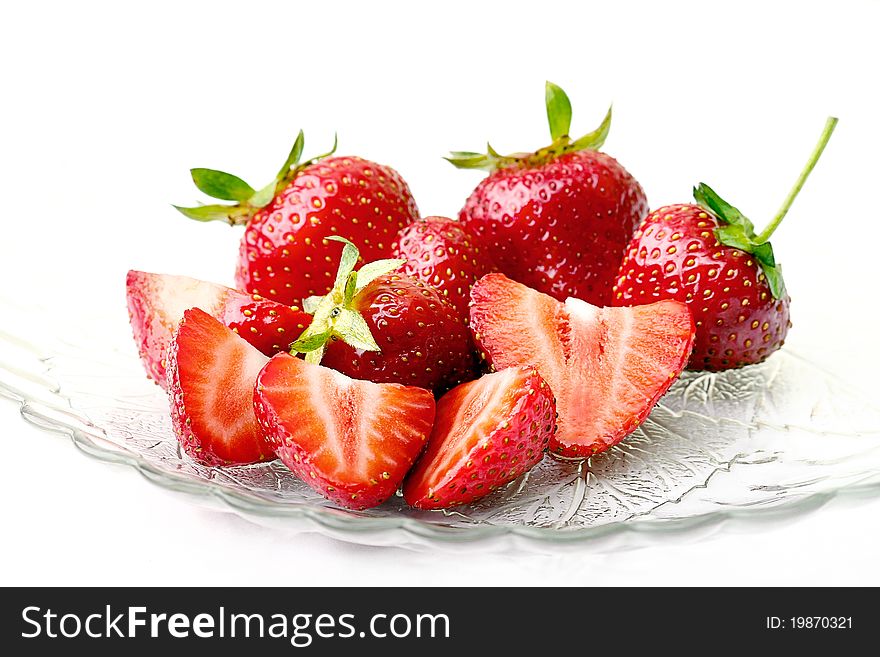 Fresh red strawberry in bowl