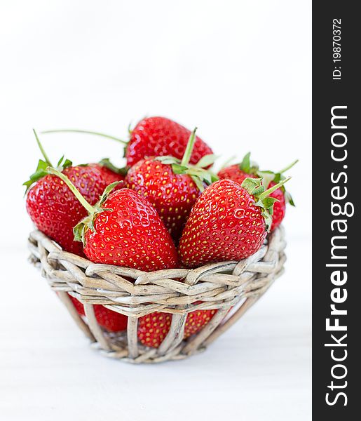 Beautiful strawberries in a basket. Beautiful strawberries in a basket