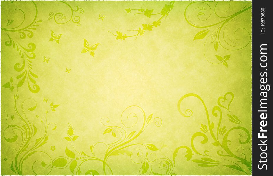 Abstract floral background with ornament. Abstract floral background with ornament
