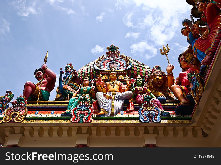 A details of a Hindu Temple in Singapore. A details of a Hindu Temple in Singapore.