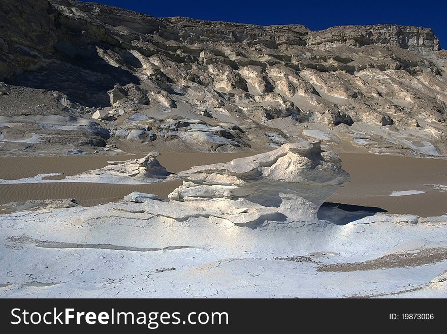 Scenery of the famous white desert in Egypt. Scenery of the famous white desert in Egypt