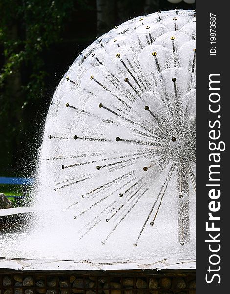 Spherical Fountain in the Park in Helsinki