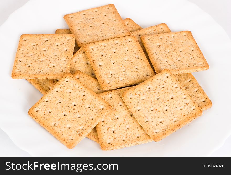 Cookies on plate On white background