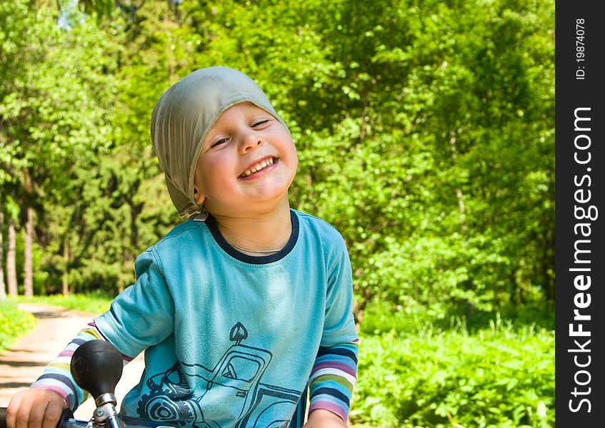 Little boy play in the park