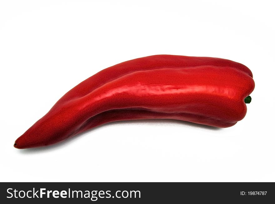 Hot red Chili pod on a white background. Hot red Chili pod on a white background
