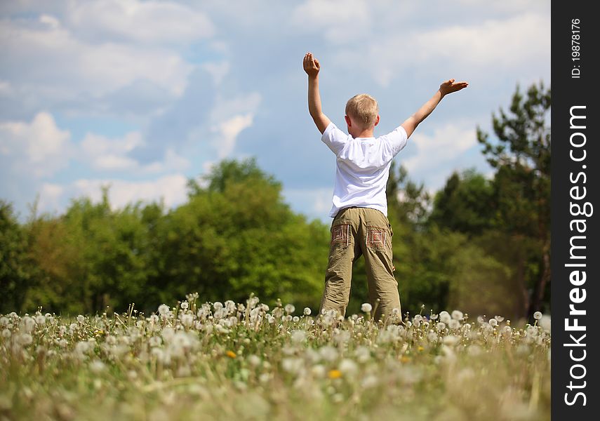 Little Boy Playing In The Park