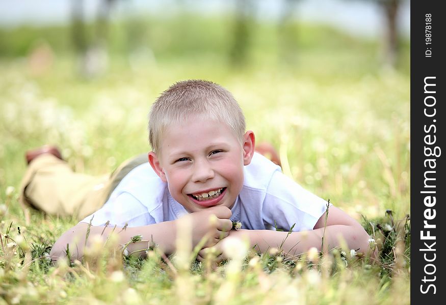 Little boy playing in the park