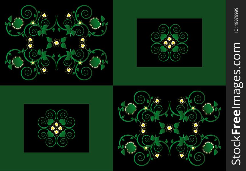 Pattern With Flower On Square Background