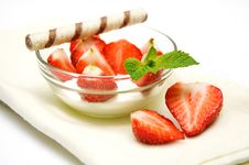 Sweet Dessert With Strawberry Stock Images