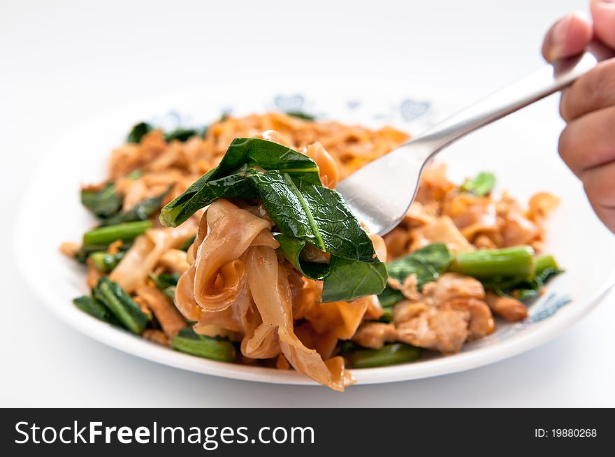 The photo of stir-fried noodles