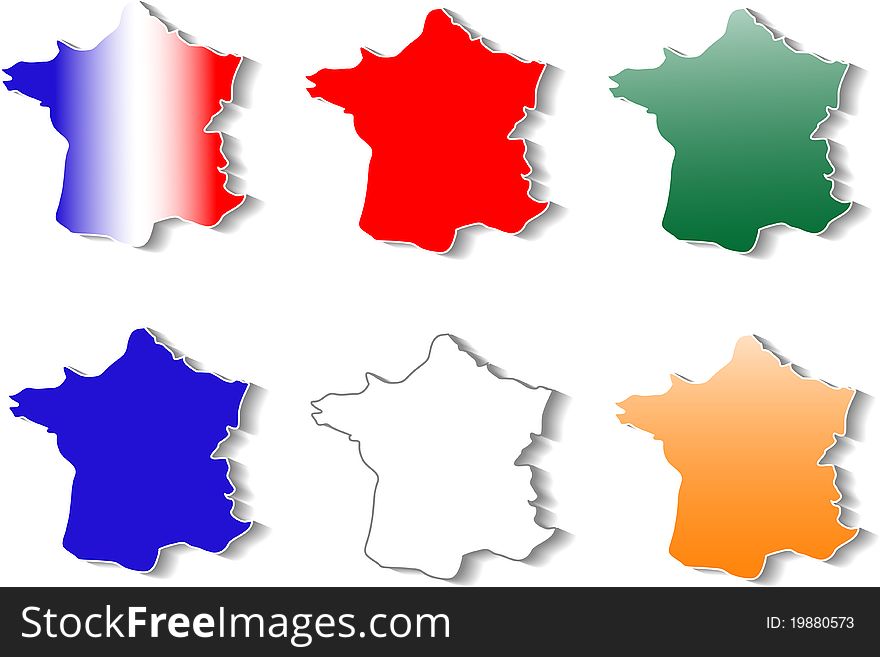 Form Of France Stickers Set