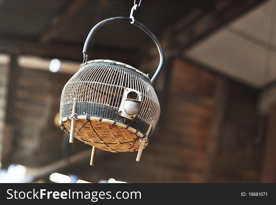 Francolin Bird Birdcage Hang Thailand Wood