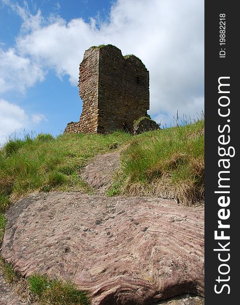 A view of the ruins of the old tower at Seafield beach in Kirkcaldy