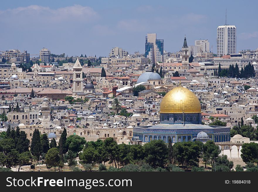 View of the temple mount from the east - Jerusalem. View of the temple mount from the east - Jerusalem
