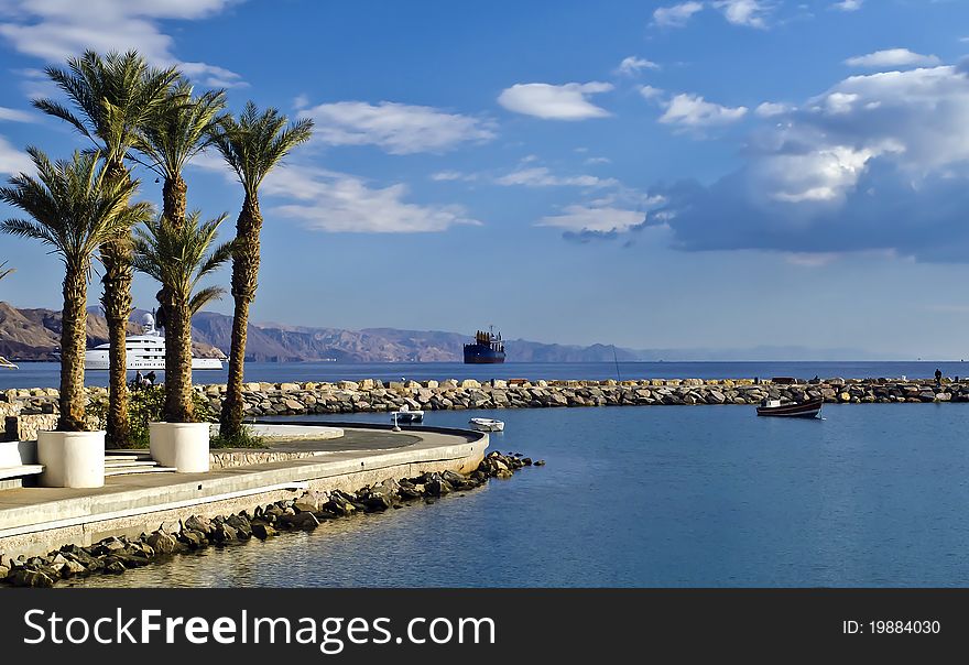 View On Marina And Northern Beach Of Eilat, Israel