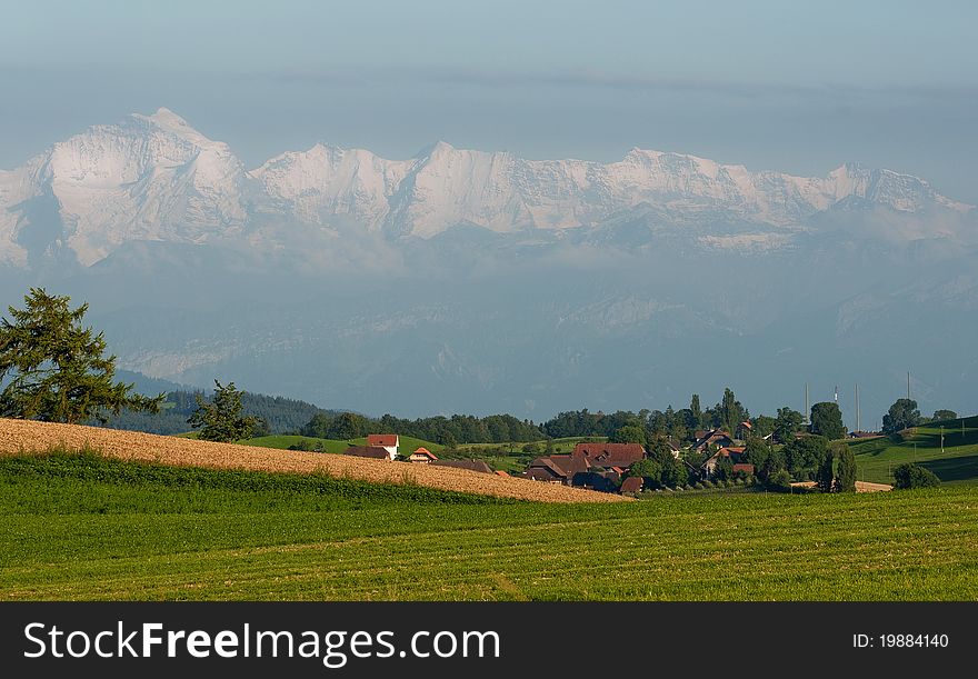 A village in the Alps. A village in the Alps