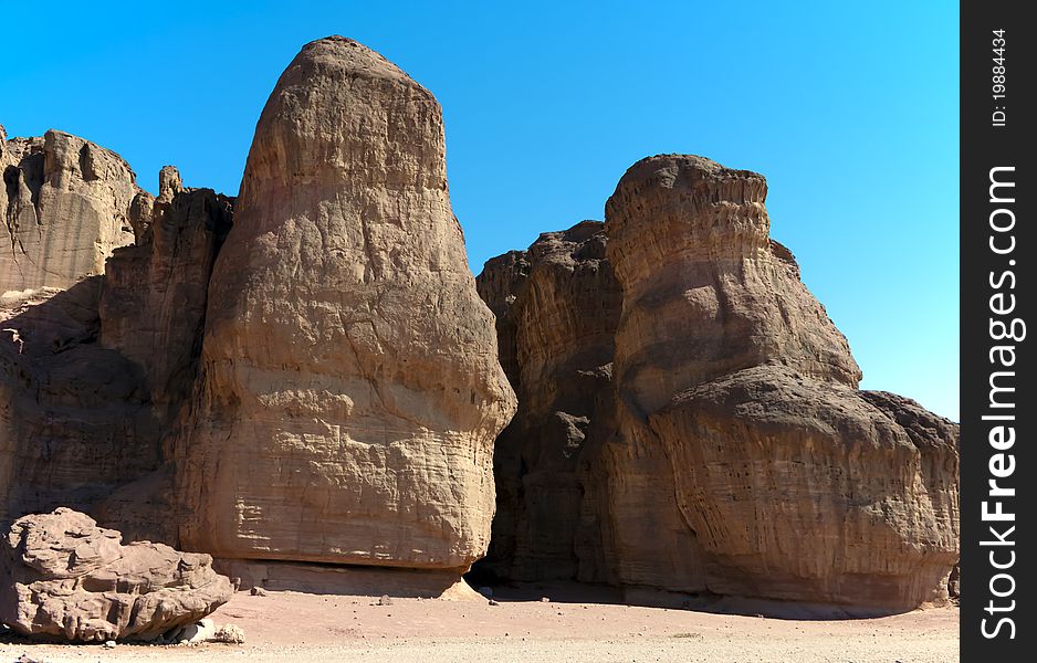 The shot was taken in geological park Timna, 25 km northern of Eilat. Eilat is a famous resort and entertainment cities in Israel. The shot was taken in geological park Timna, 25 km northern of Eilat. Eilat is a famous resort and entertainment cities in Israel