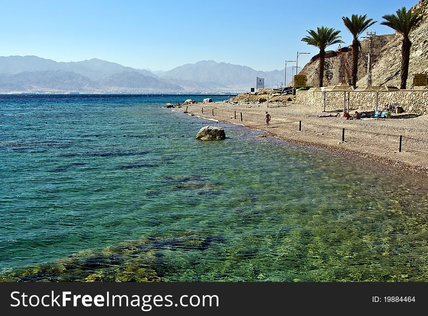 View on coral beach near Eilat, Israel