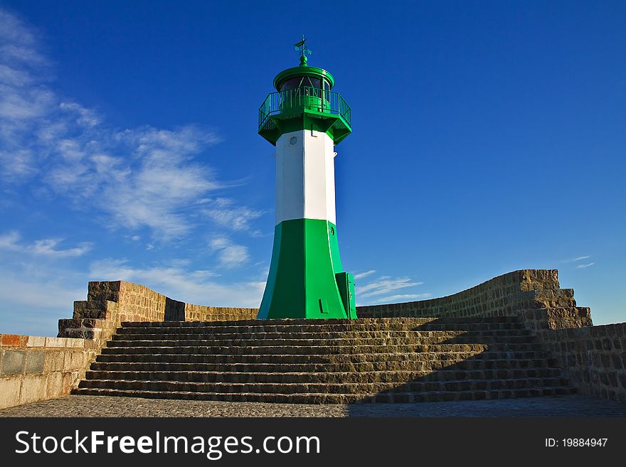The lighthouse in Sassnitz on the island Ruegen (Germany).