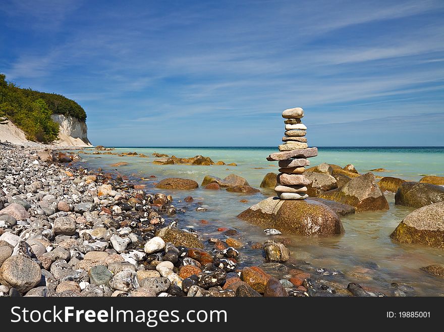 On shore of the Baltic Sea on the island Ruegen (Germany).