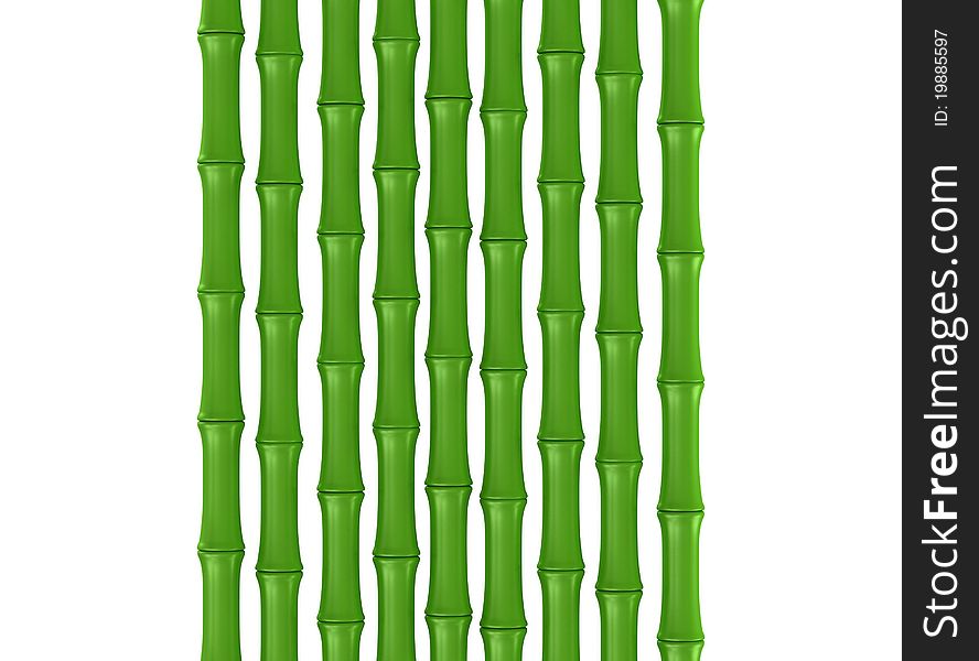 3d shiny bamboo stem on white background