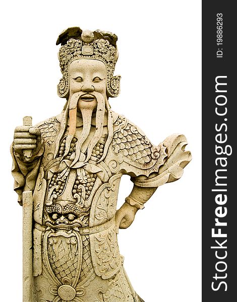 Ascetic statue on white background