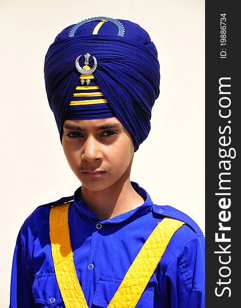 Portrait shot of indian sikh boy.