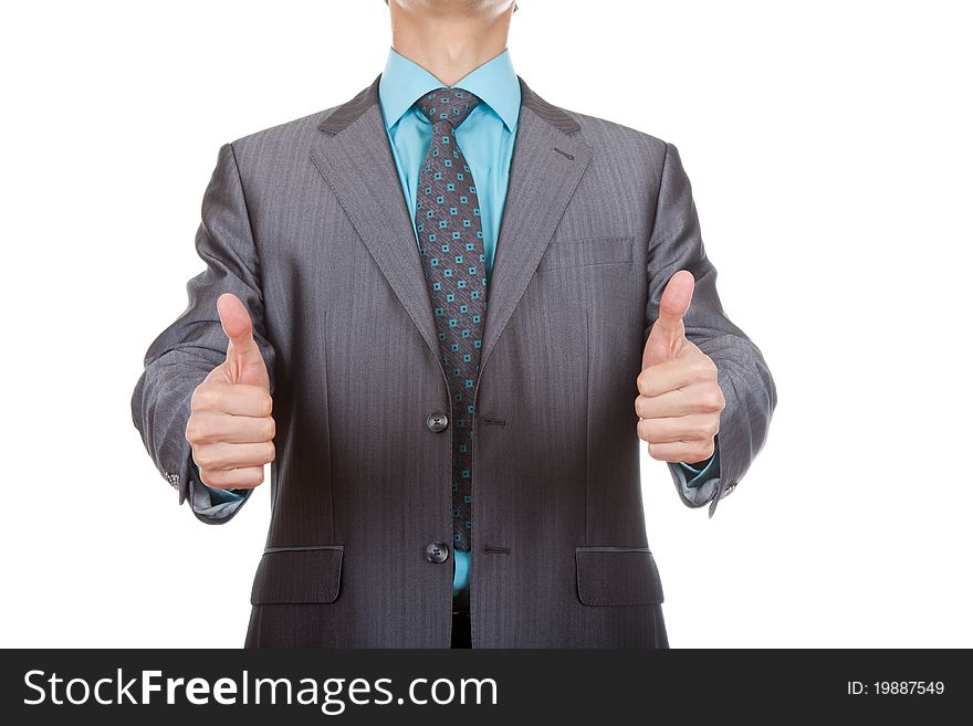 Businessman holding thumbs up. Approval, Good Work!. Businessman holding thumbs up. Approval, Good Work!