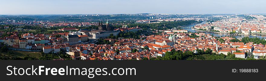 Panoramic view of beautiful city of Prague in the Czech Republic. Panoramic view of beautiful city of Prague in the Czech Republic