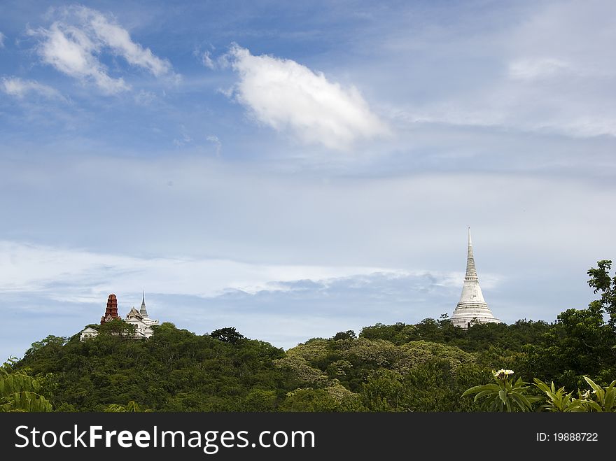 View of Wat Maha Samanaram from the royal observatory on Khao Wang hill