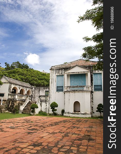 Historic buildings from the royal observatory on Khao Wang hill