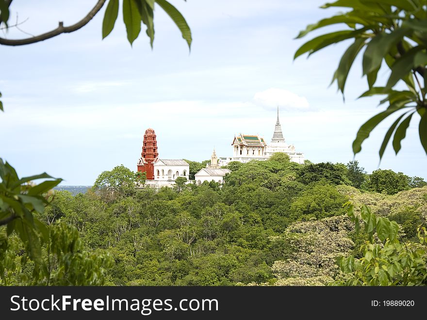 View of Wat Maha Samanaram from the royal observatory on Khao Wang hill