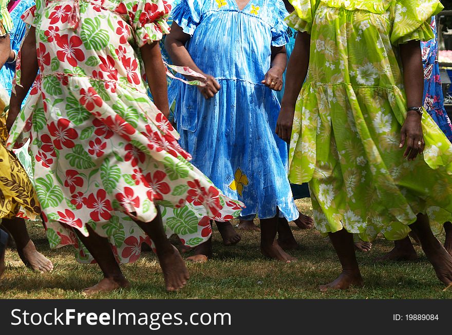 Women from Pacific islands dancing. Women from Pacific islands dancing