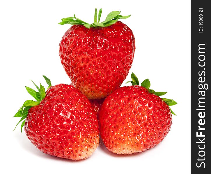 Three Ripe Strawberries