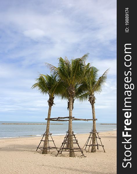 Tropical beach with coconut palm ,Chao Samran Beach. thailand. Tropical beach with coconut palm ,Chao Samran Beach. thailand