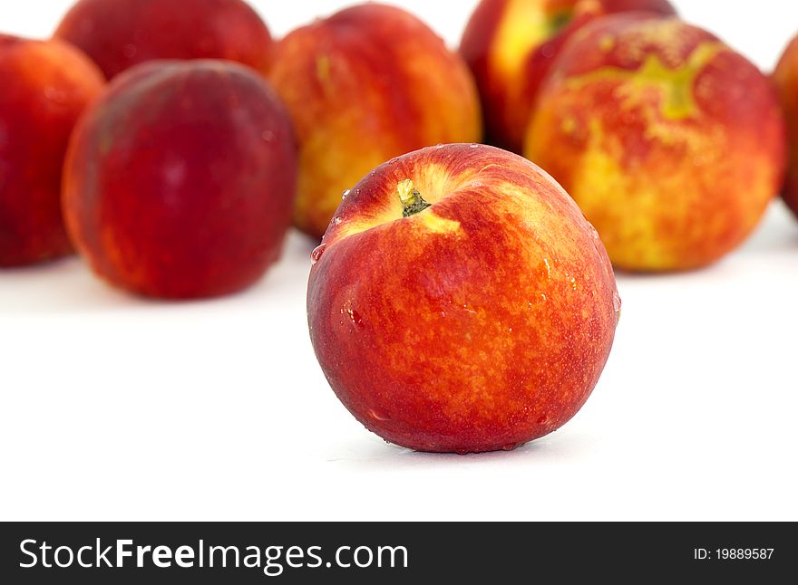 Nectarine In A White Background