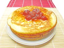 Three Pancakes With Strawberry Jam Stock Images Three Pancakes With Strawberry Jam Stock Images
