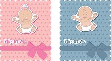 Baby Arrival Cards Royalty Free Stock Photo