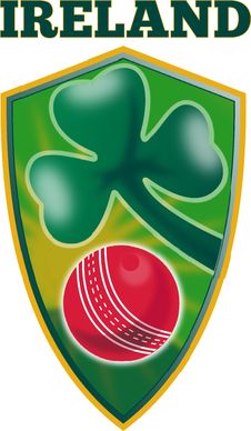 Cricket Ball Shamrock Shield Ireland Stock Photos