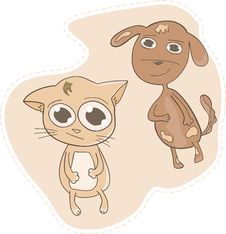 Kitten And Dog Royalty Free Stock Photos Kitten And Dog Royalty Free Stock Photos