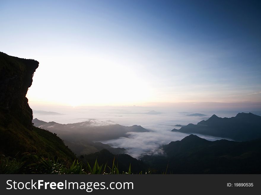 Beautiful sea of fog in north of Thailand. Beautiful sea of fog in north of Thailand