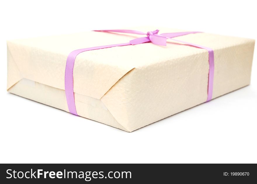 A wrapping gift on white background