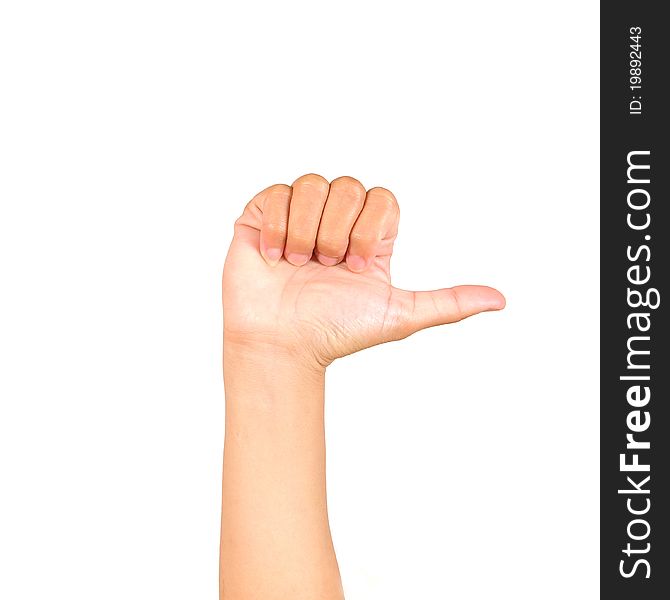 Hand symbol isolated on the white background