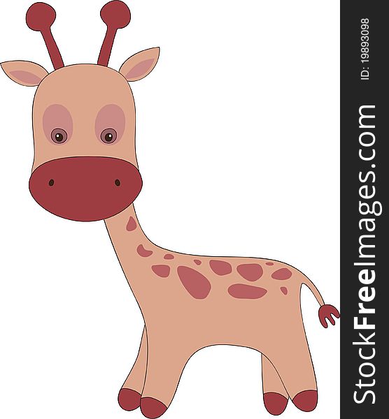 Cute hand drawn giraffe, isolated