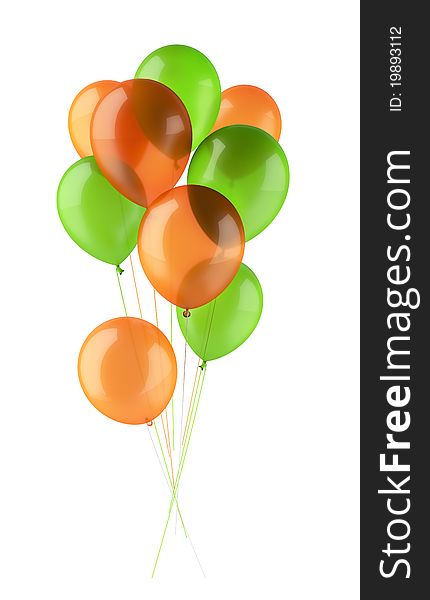Group of colors balloons isolated on white background