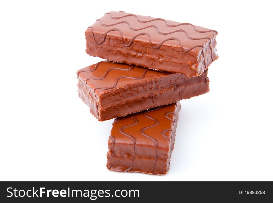 Chocolate cake, isolated on white background