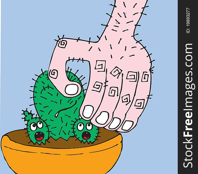 A simply illustration of spinous cactus