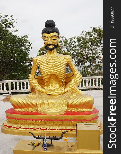 Sitting Buddha statue at a Wat in Pattaya, Thailand