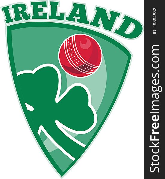 Cricket ball shamrock shield Ireland