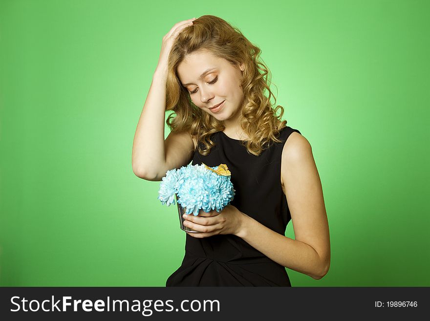 Woman with flowers